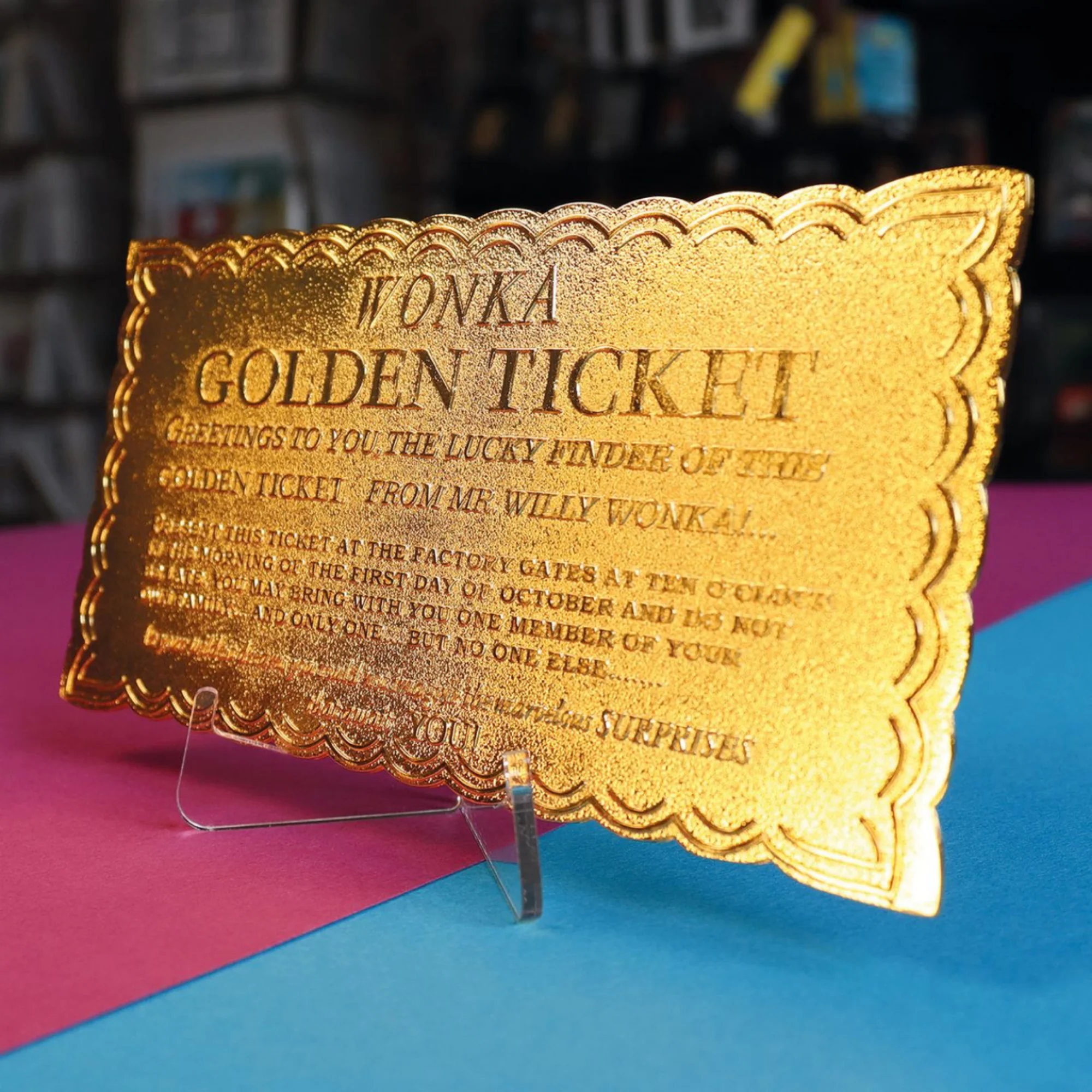 רפליקה | Willy Wonka and the Chocolate Facotry Collector's Edition Replica Golden Ticket - Image 6