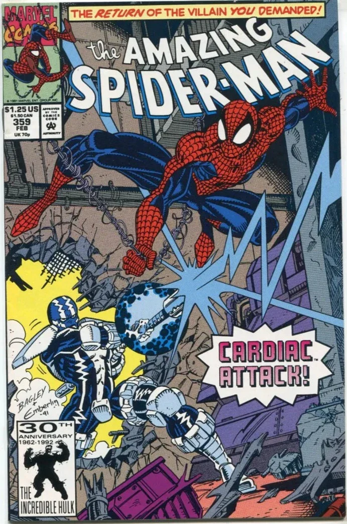 The Amazing Spider-Man #359 (Vol. 1) - CARDIAC ATTACK! | יד שניה - 1992