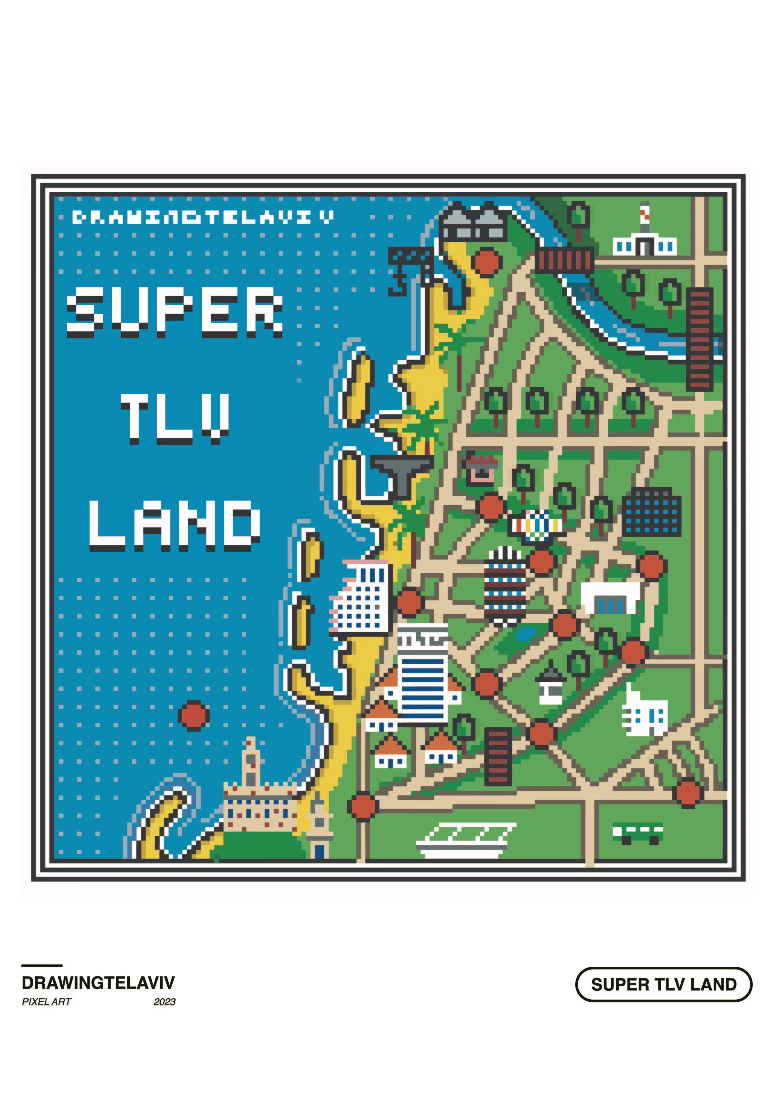 Drawing Tel Aviv | פרינט Super TLV Land