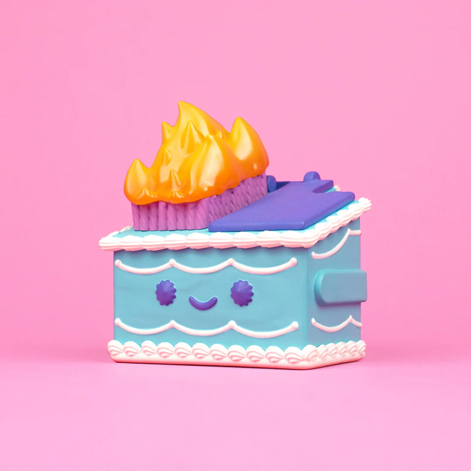 בובת אספנות | מהדורה מוגבלת - Birthday Cake Dumpster Fire Vinyl Figure - Image 3