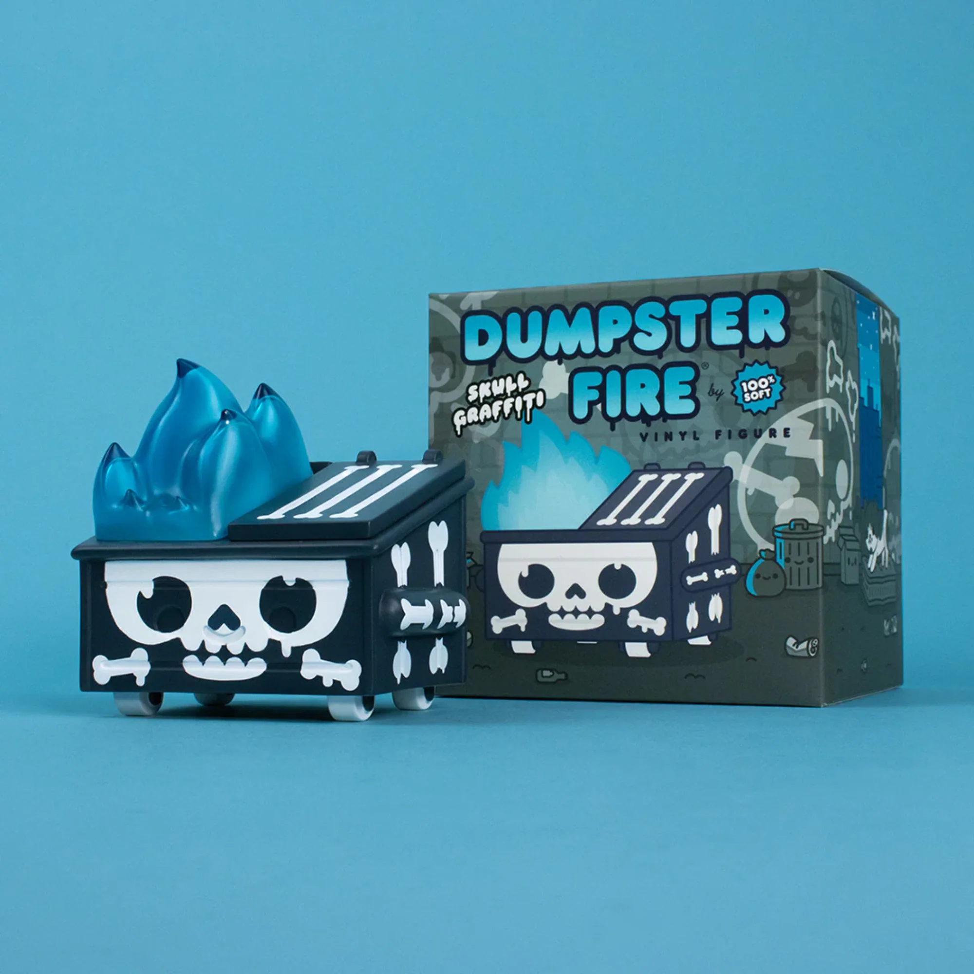 בובת אספנות | מהדורה מוגבלת - Dumpster Fire Skull Graffiti Vinyl Figure