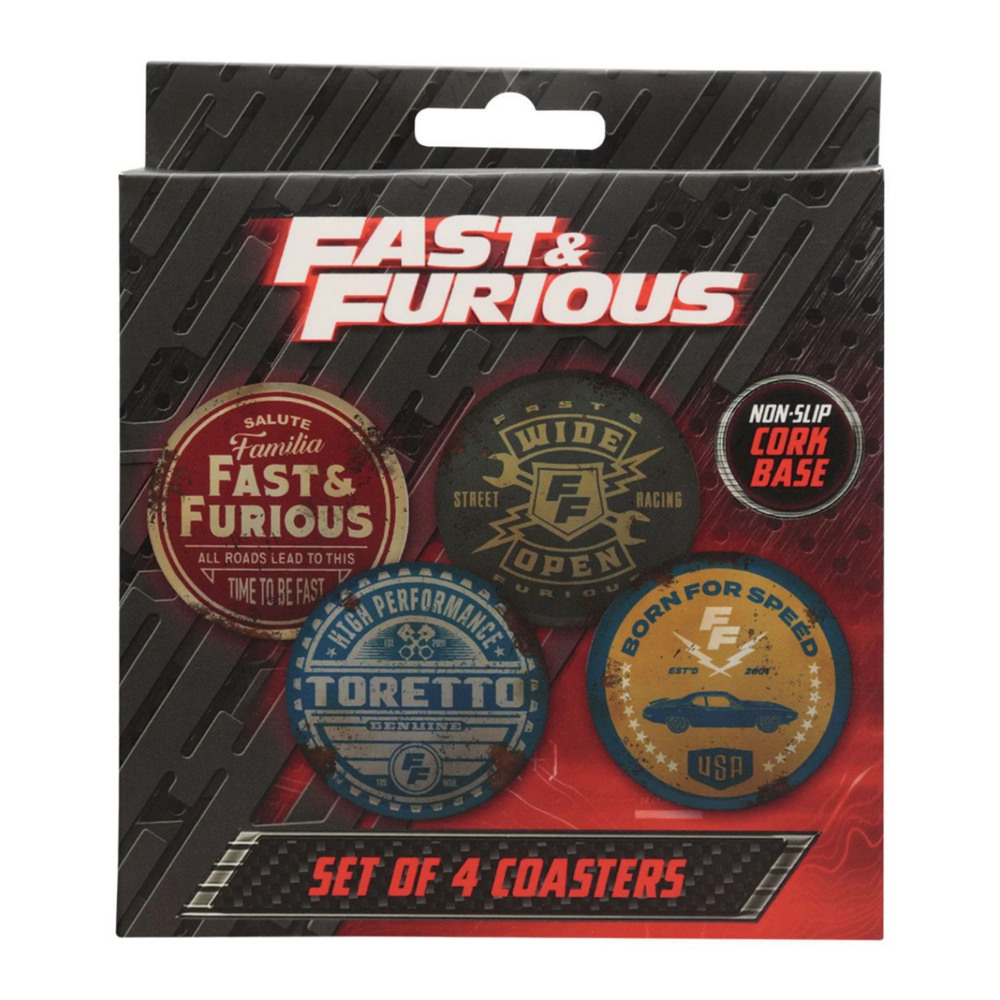 סט תחתיות לכוסות | Fast & Furious Set of 4 Vintage Style Coasters - Image 3